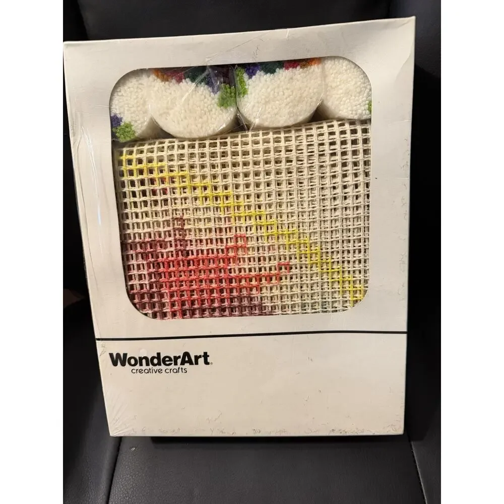 WonderArt latch hook rug NIP Welcome Needlecraft Vintage 17x34 #4783 craft